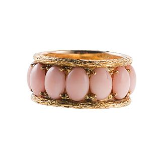 7.50ctw Coral 14k Gold Band Ring