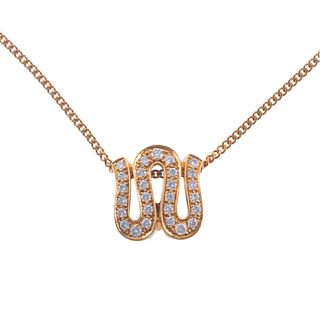 Versace 18k Gold Diamond Pendant Necklace