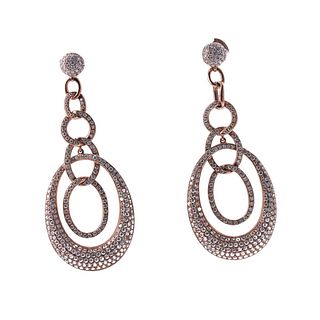 J. Stella Rose Gold 4.14ctw Diamond Drop Earrings