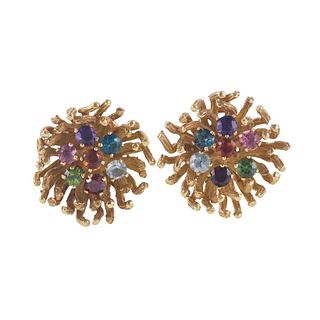 H. Stern 18k Gold Multi Color Gemstone Earrings
