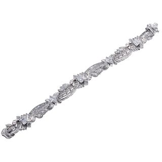 Mid Century Platinum Diamond Bracelet