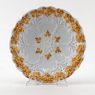 Antique Meissen Raised Foliage Relief Plate