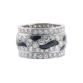 Cartier Nigeria Platinum Diamond Onyx Band Ring