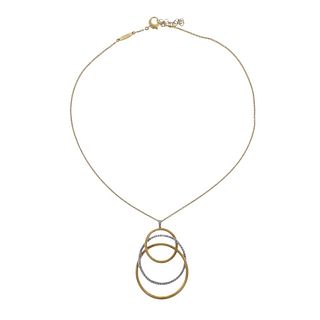 Marco Bicego Jaipur 18K Gold Large Diamond Circle Pendant Necklace