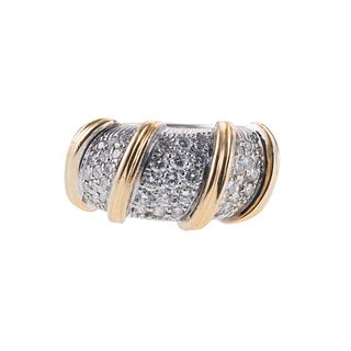 Roberto Coin Nabucco Two Tone Gold Diamond Band Ring