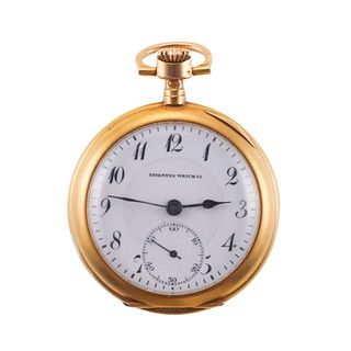 Antique Tavannes Watch Co 18k Gold Diamond Enamel Pocket Watch