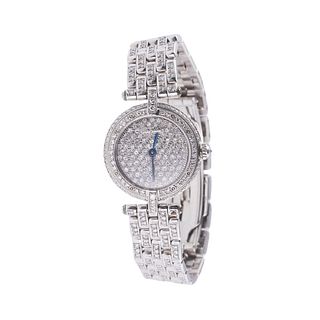 Cartier Vendome 18k White Gold Diamond Pave Quartz Ladies Watch 