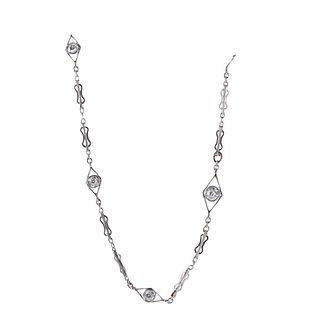 Platinum Diamond Station Necklace
