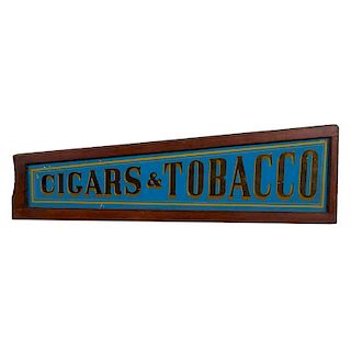 Mirrored and Reverse-Painted "Cigars and Tobacco" Sign