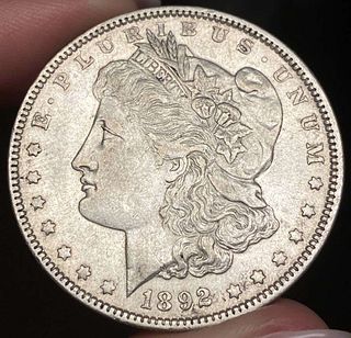 1892-O Morgan Silver Dollar AU58