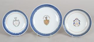 Three Chinese Porcelain Armorial Bowls
