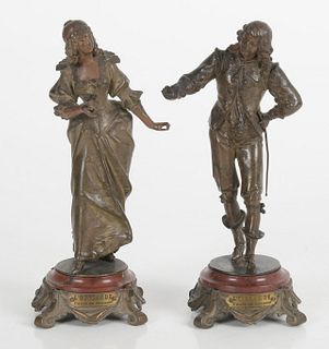 Pair of French Spelter Figures: L'Offrande