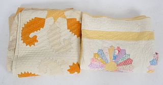 Two American Cotton Applique Quilts