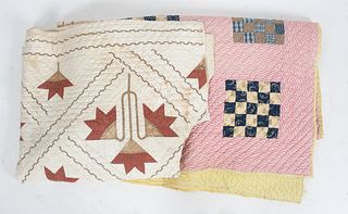 Two American Calico Pieced Quilts, 19th Century