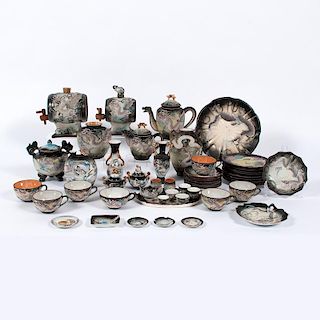 Occupied Japan Kutani Dragonware Porcelain, Lot of Fifty-One