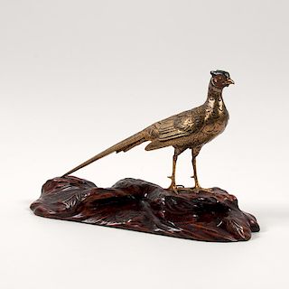 Japanese Gilt Bronze Pheasant
