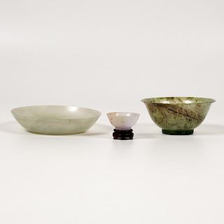 Jade Bowls, Lot of Three