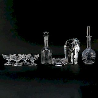 Grouping of Eight (8) Crystal Tabletop Items