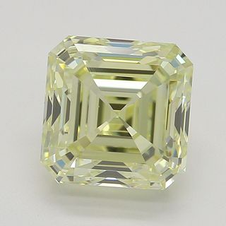 1.51 ct, Natural Fancy Light Yellow Even Color, VVS2, Square Emerald cut Diamond (GIA Graded), Appraised Value: $22,700 