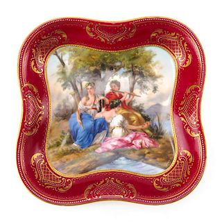 Antique Royal Vienna Porcelain Portrait Dish