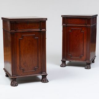 Pair of George III Mahogany Pedestal Cabinets 