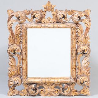Continental Baroque Style Carved Giltwood Mirror