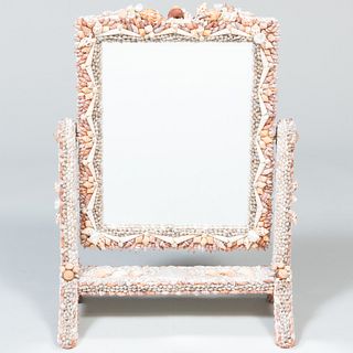 Shell Encrusted Vanity Mirror, Attributed to Artist Luisa Caldwell