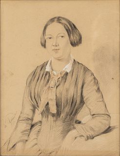 Charles Rodius (1802-1860) Sara Flower, Charcoal 1851