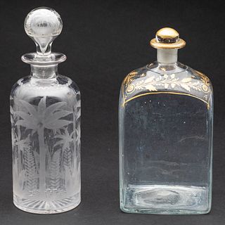 Two Glass Decanters, 18th Century