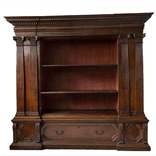 Large Italian Walnut Bookcase Cabinet 17th C & Later