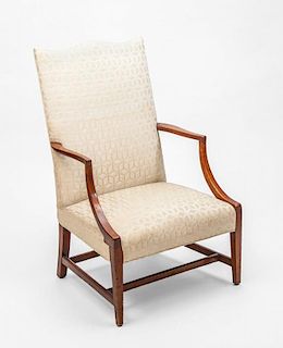 FEDERAL INLAID MAHOGANY LOLLING CHAIR