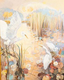 Walter Greer (1920 - 2016), Marsh Landscape, Oil