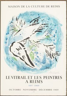 Chagall Poster, Le Vitrail et Les Peintres a Reims