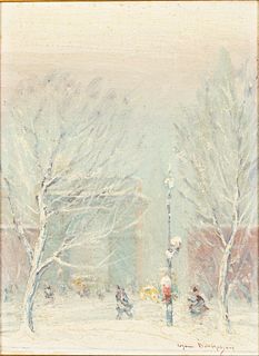 Johann Berthelsen (1883-1972) Washington Square, Oil