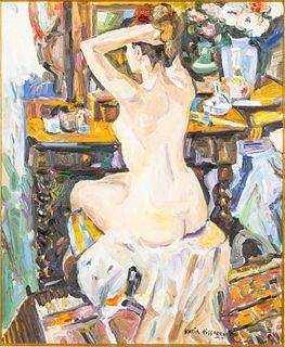 Katia Pissarro (1936-2001), Nu a La Toilette, O/C