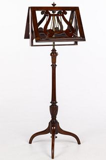 Regency Mahogany and Brass Duet Stand, 19th Century