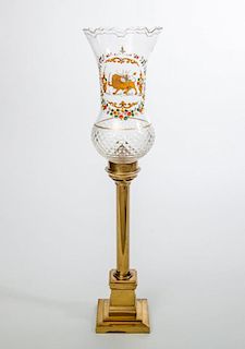 VICTORIAN STYLE BRASS COLUMN-FORM LAMP