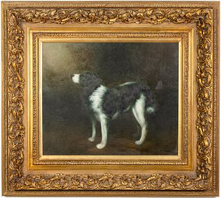 Jacobs, Black and White Dog, Oil on Canvas