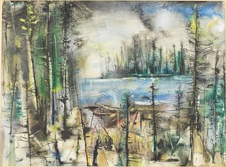 Ben Shute (GA, 1905-1986), Landscape with Trees, W/C