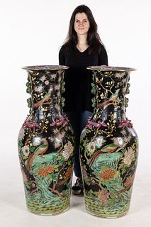 Pair of Monumental Chinese Porcelain Vases
