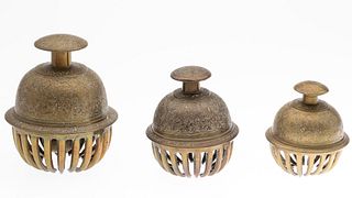 3 Indian Brass Claw Bells