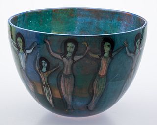 Polia Pillin (1909-1992), Large Bowl With Figures