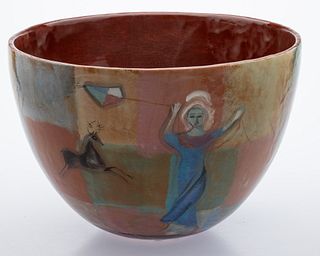 Polia Pillin (1909-1992), Large Glazed Ceramic Bowl