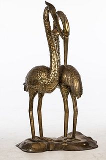 Bustamante Style Gilt-Metal Standing Birds