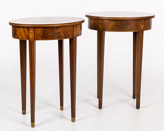 Two Federal Style Mahogany Oval Side Tables