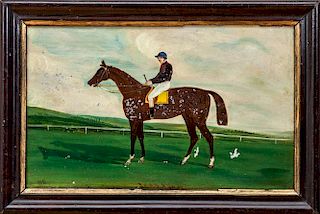 AMERICAN SCHOOL: HORSE AND RIDER