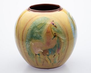Polia Pillin (1909-1992) Vase with Horse & Figures