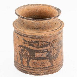 Indus Valley Terracotta Jar w Bull, c. 2800-2500 BC