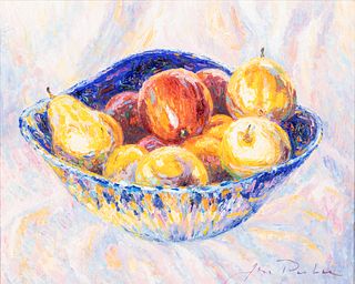 Jan Parker (English, b. 1941), Bowl of Fruit, O/C
