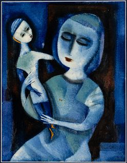 Polia Pillin (1909-1992), Plaque of Mother and Child
